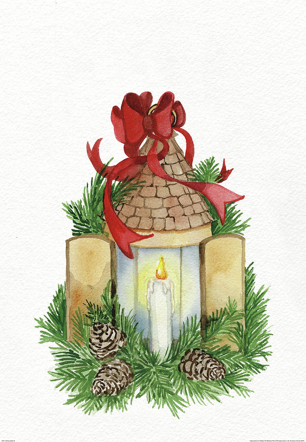 Christmas Painting - Holiday Lantern Iv by Kathleen Parr Mckenna