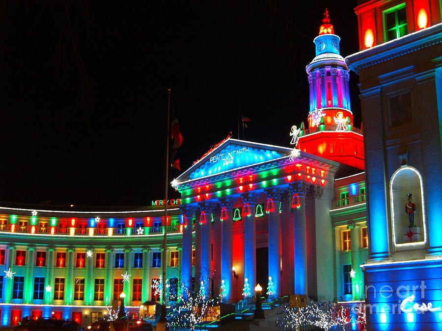 Denver Photograph - Holiday Lights 2012 Denver City and County Building C5 by Feile Case