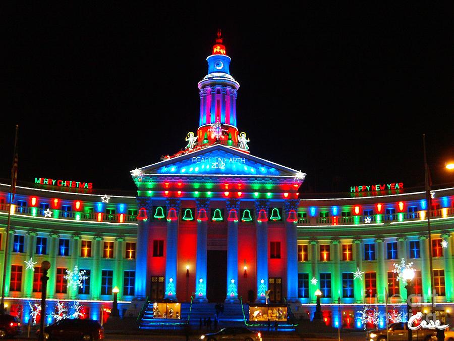 Denver Photograph - Holiday Lights 2012 Denver City and County Building G8 by Feile Case