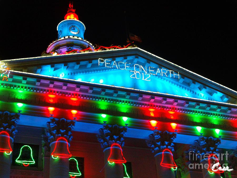 Denver Photograph - Holiday Lights 2012 Denver City and County Building L3 by Feile Case