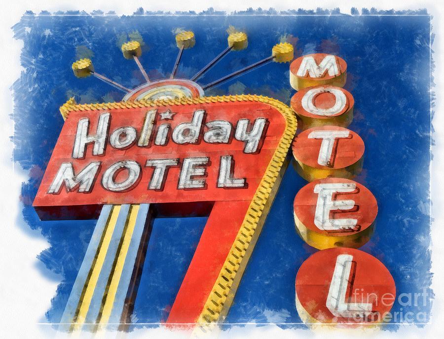 Holiday Motel Classic Neon  Photograph by Edward Fielding