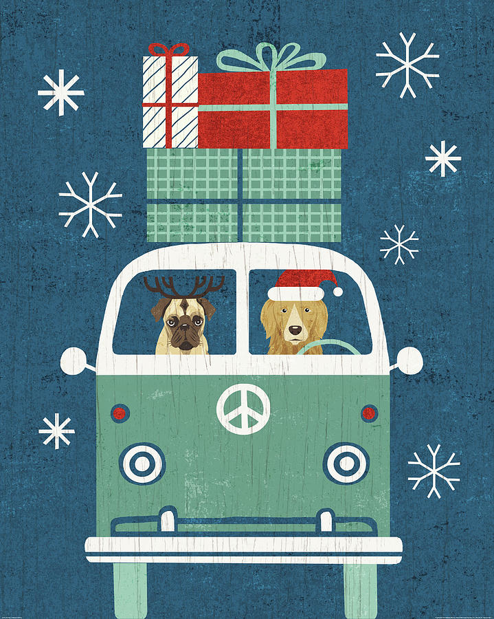 Animal Painting - Holiday On Wheels Xii Navy by Michael Mullan