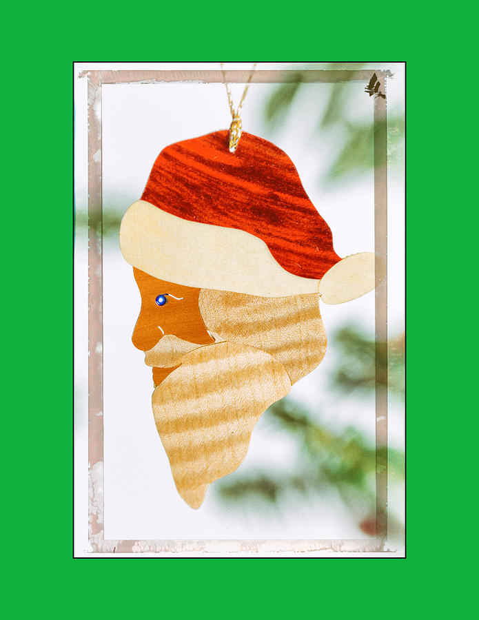 Holiday Santa Claus Ornament Art in Green Photograph by Jo Ann Tomaselli