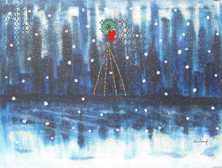 Holiday Skyline Painting by Diane Pape