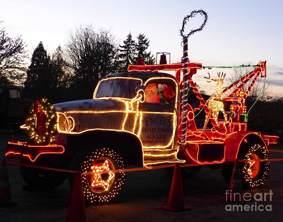 Holiday Tow Truck Photograph by Paula Joy Welter
