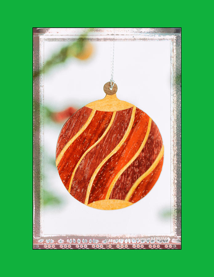 Holiday Wave Pattern Art Ornament in Green Photograph by Jo Ann Tomaselli