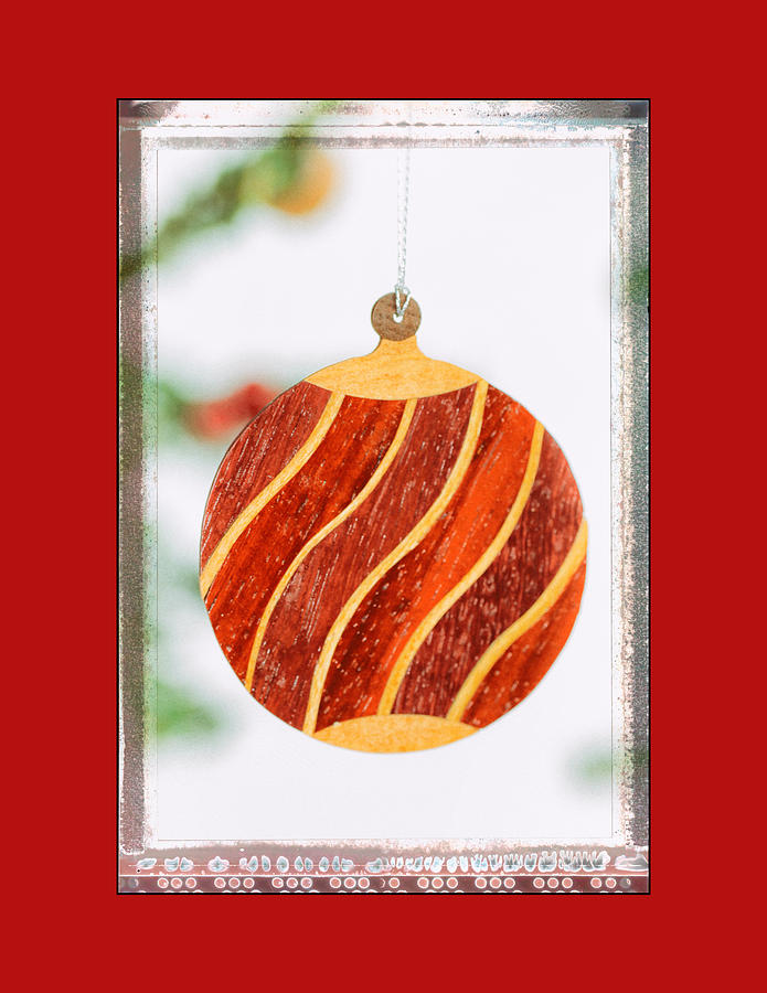 Holiday Wave Pattern Art Ornament in Red Photograph by Jo Ann Tomaselli