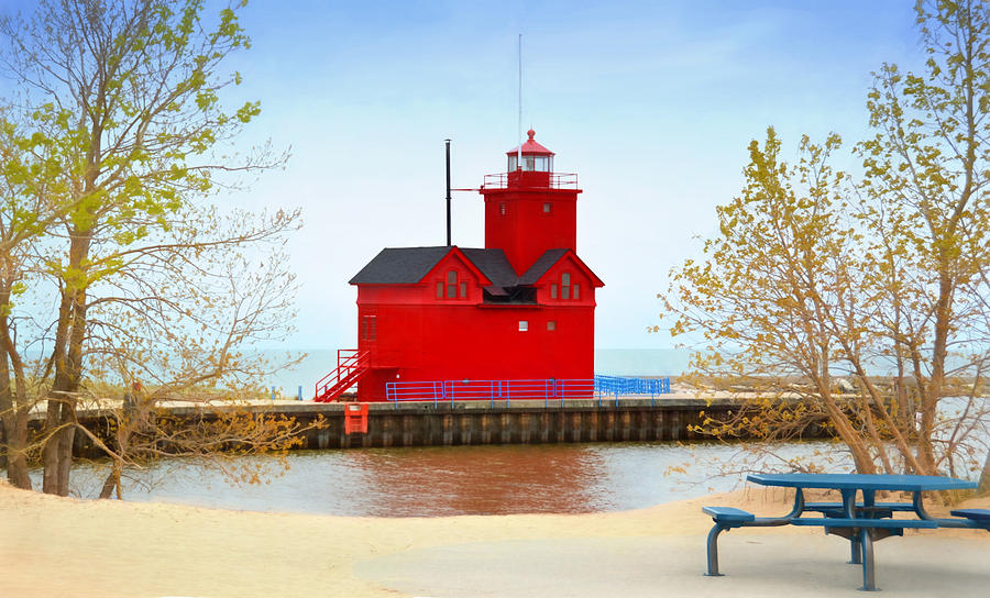 Holland Harbor Light Photograph by Pat Cook
