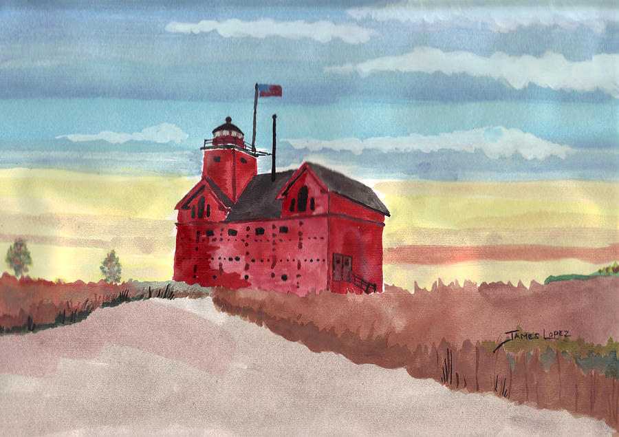 Holland Michigan Lighthouse Painting By James Lopez