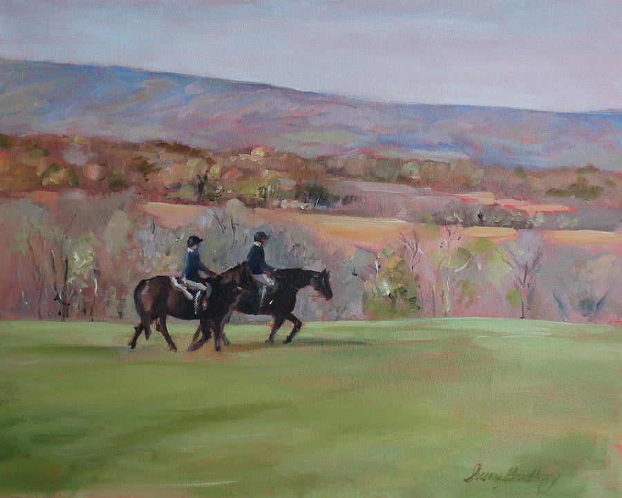 Hollins Equestrians Painting by Susan Bradbury