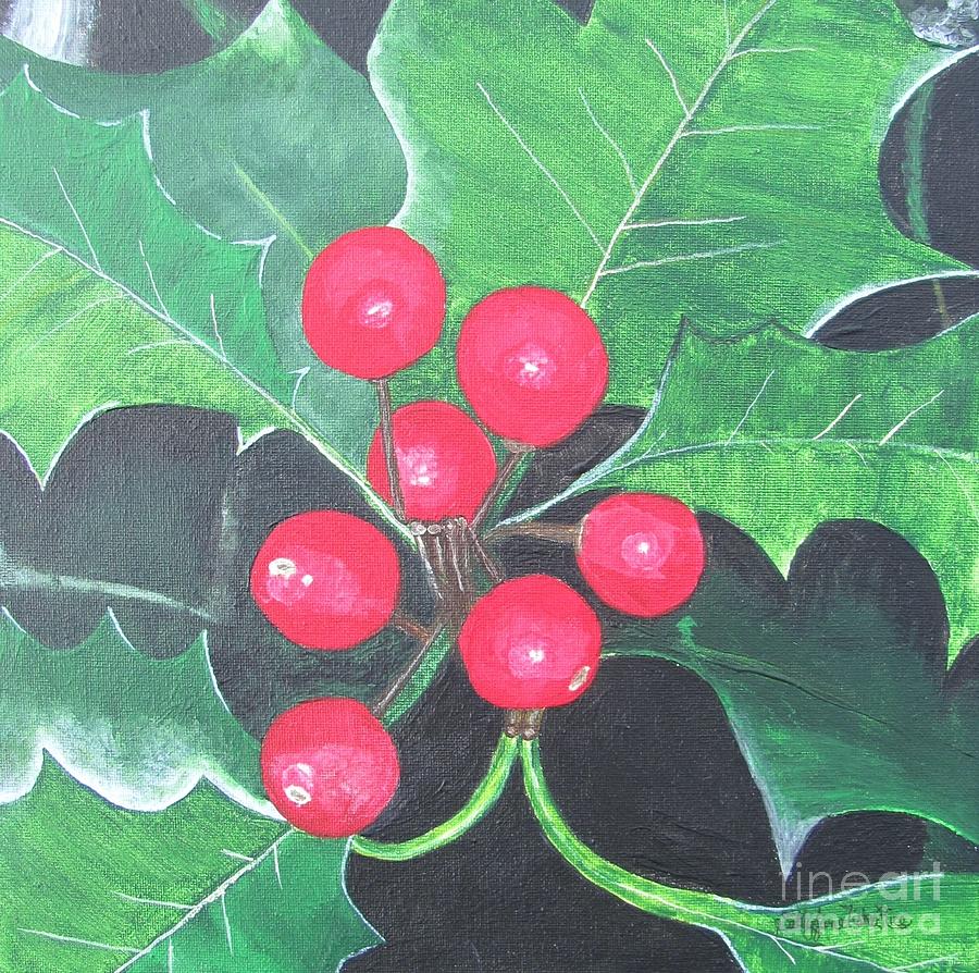 Holly Berries Painting By Sally Rice   Holly Berries Sally Rice 