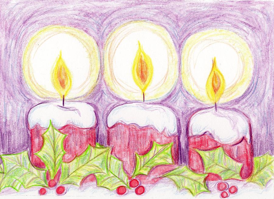 Holly Candles Painting by Janis Young - Fine Art America