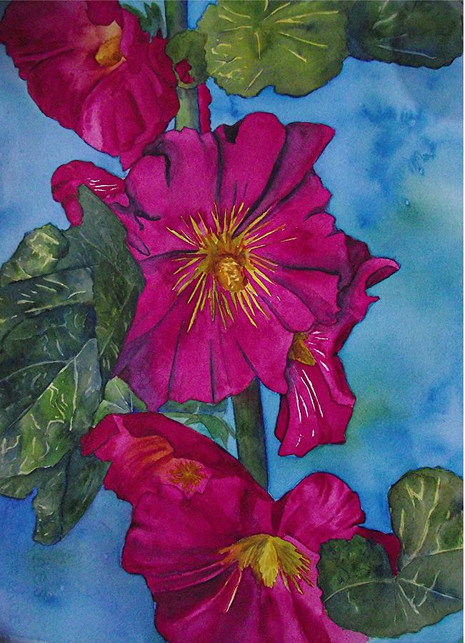 Hollyhocks Painting by Linda Parisi | Fine Art America