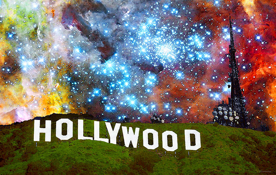 Hollywood 2 - Home Of The Stars By Sharon Cummings Painting by Sharon Cummings