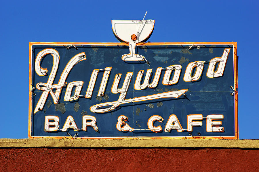 Hollywood Bar and Cafe Sign Photograph by Daniel Woodrum