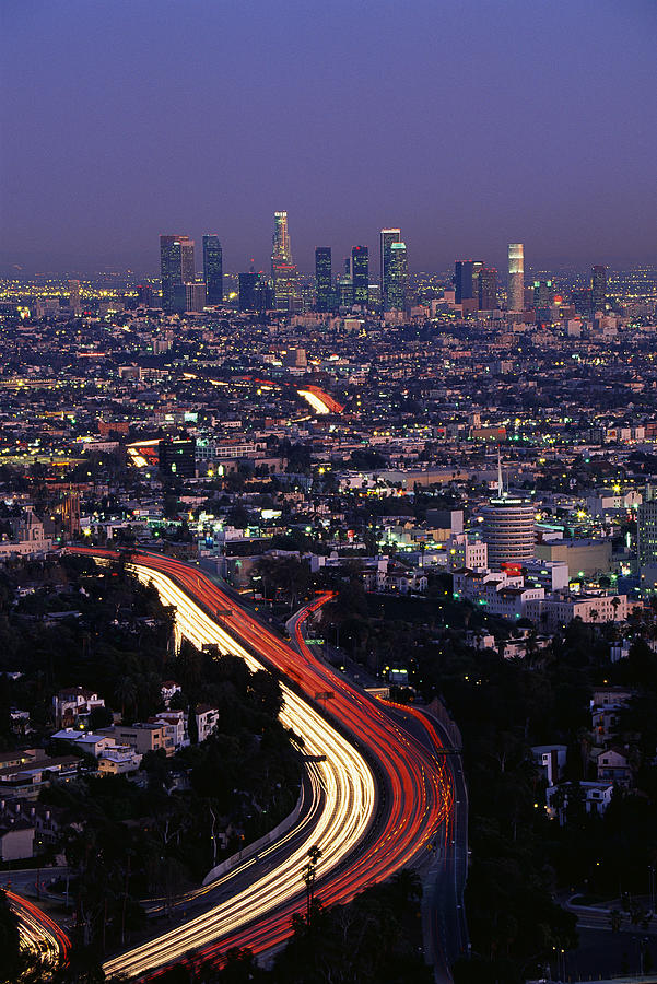 Hollywood Freeway Los Angeles Ca Photograph by Panoramic Images