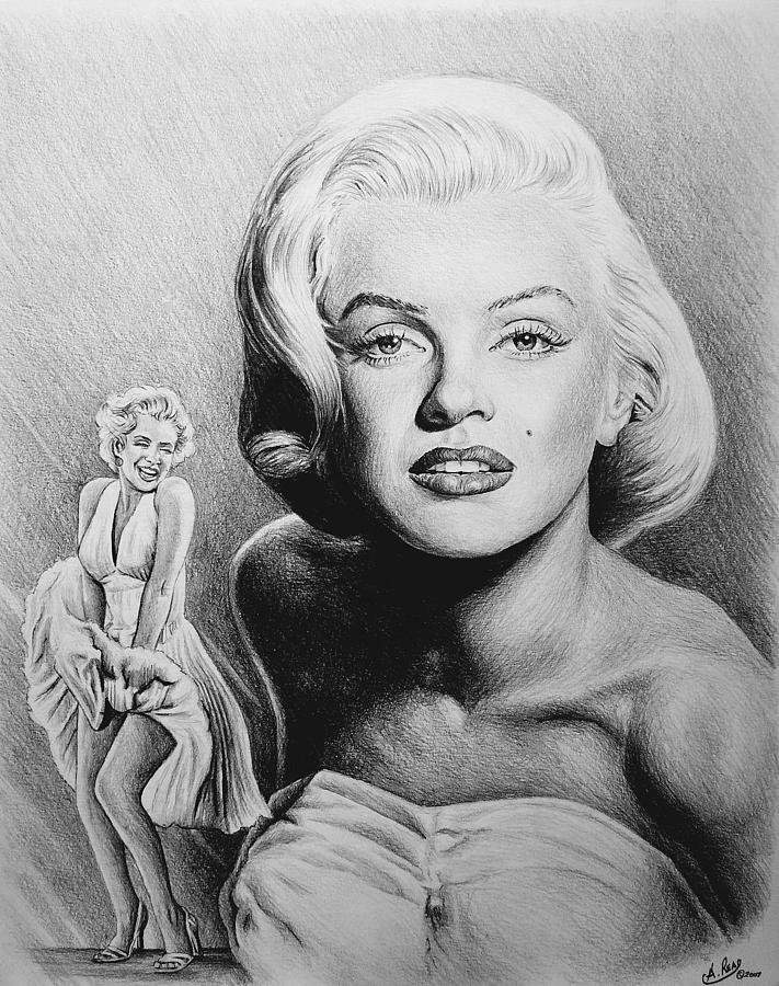 Marilyn Monroe Drawing - Hollywood Greats by Andrew Read