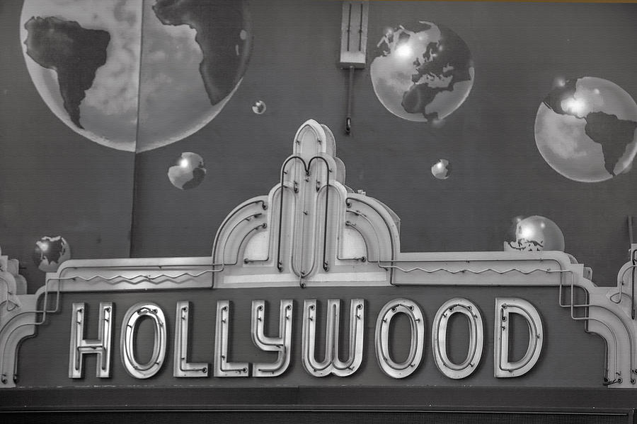 Hollywood Landmarks - Hollywood Theater Marquee Photograph by Art Block Collections