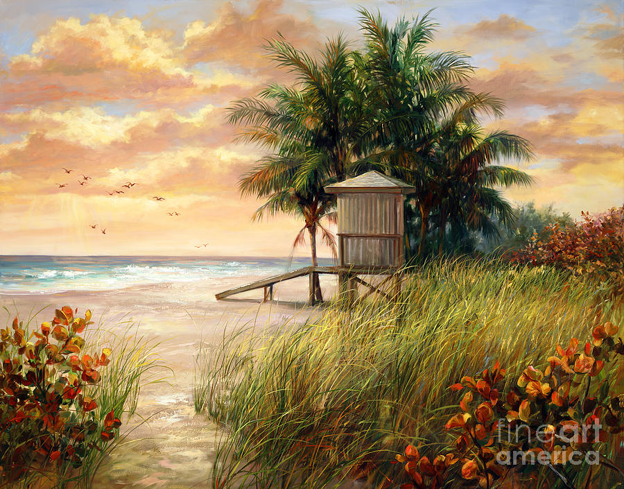 Hollywood Painting - Hollywood Life Guard Hut by Laurie Snow Hein