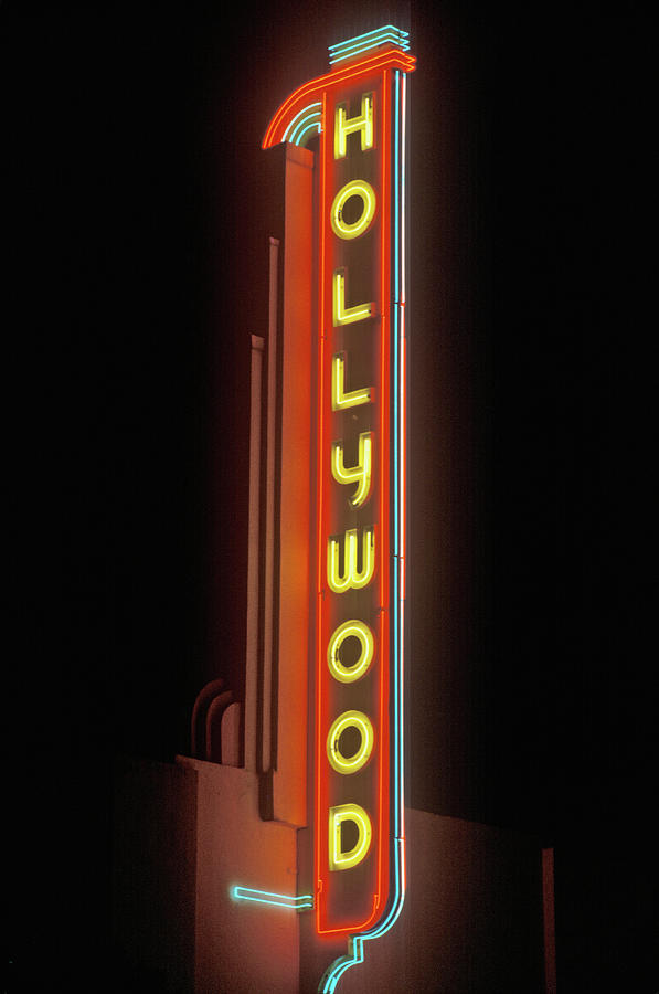 Hollywood Neon Sign At The Hollywood Photograph by Panoramic Images