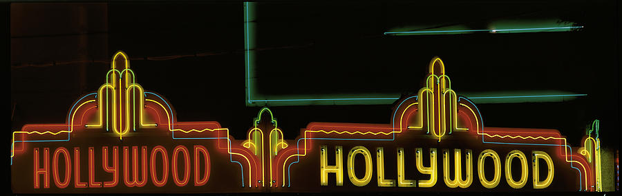 Hollywood Neon Sign Los Angeles Ca Photograph by Panoramic Images