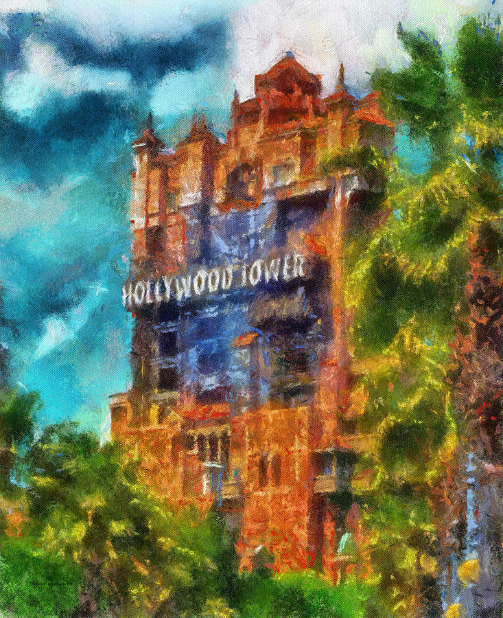 Sign Photograph - Hollywood Tower Hotel WDW Photo Art 03 by Thomas Woolworth