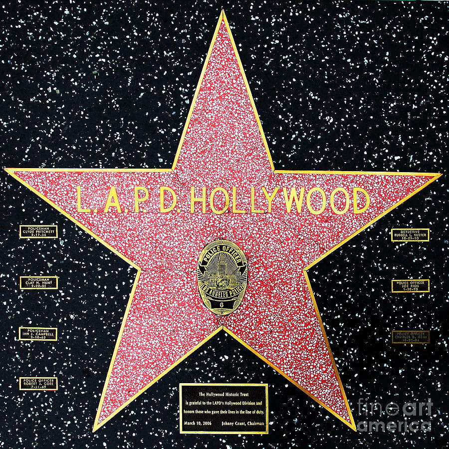 Hollywood Walk of Fame LAPD Hollywood 5D28920 Photograph by Wingsdomain Art and Photography