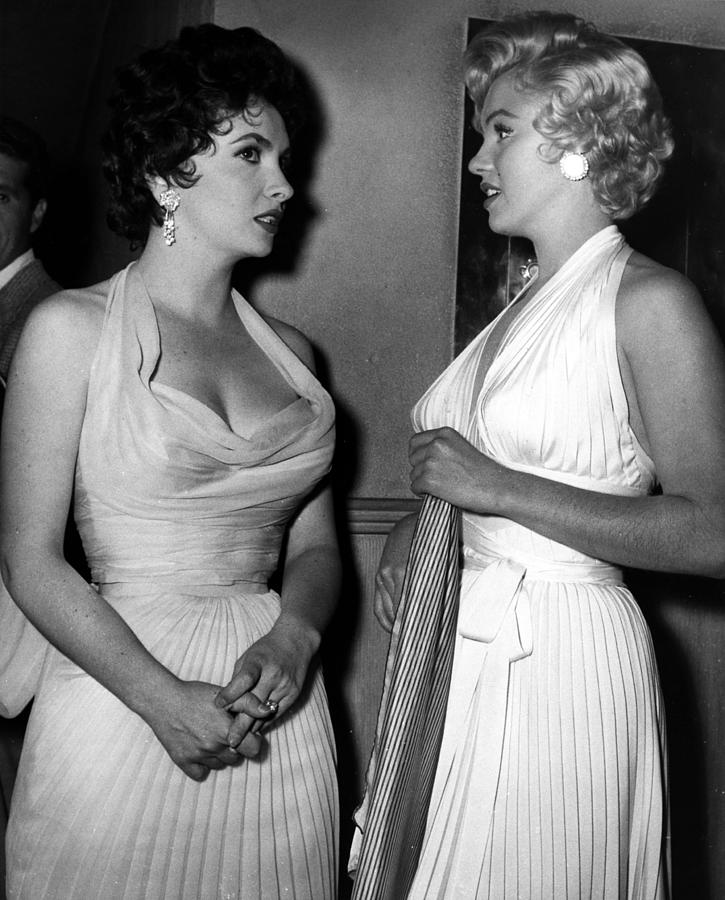 Gina Lollobrigida and Marilyn Monroe Photograph by Retro Images Archive