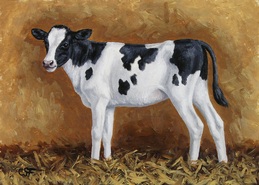 Cow Painting - Holstein Calf by Crista Forest