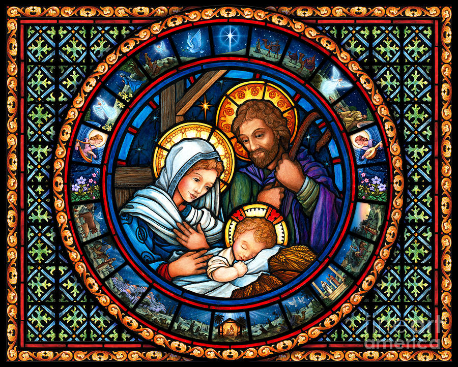 Christmas Painting - Holy Family Christmas Story by Randy Wollenmann
