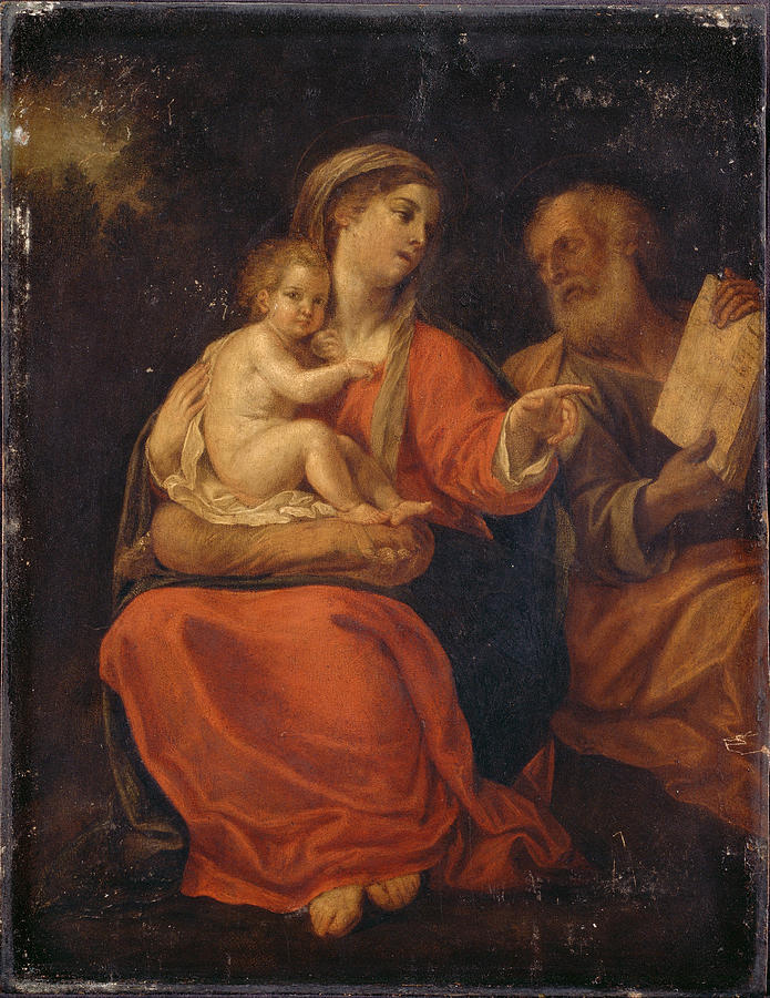Francesco Albani Painting - Holy Family by Francesco Albani