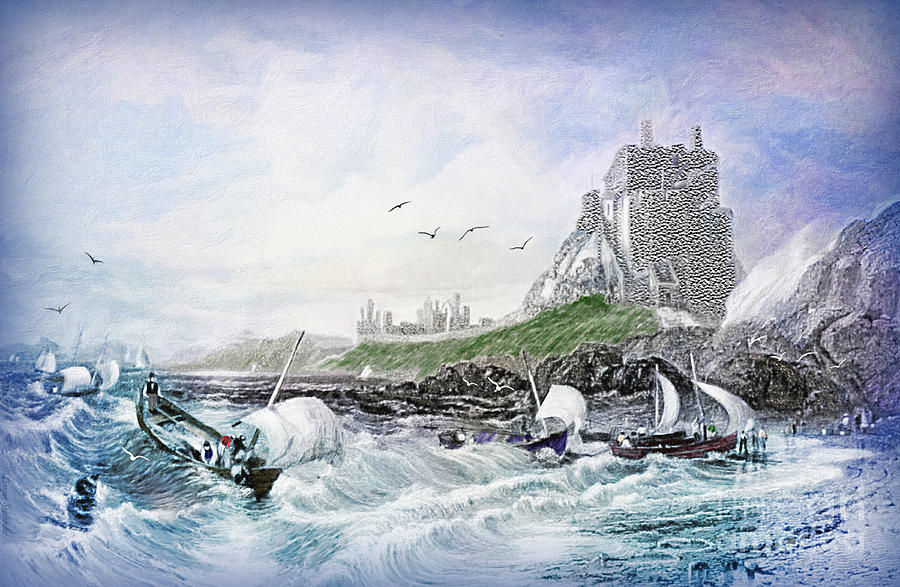 Holy Island - Lindisfarne Digital Art by Lianne Schneider
