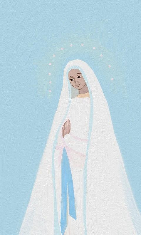 Christmas Painting - Holy Mary  by  Alice Butera