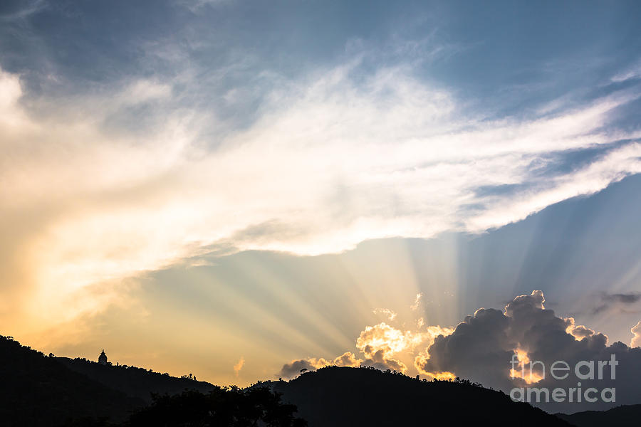 Holy sunset in Nepal Photograph by Didier Marti