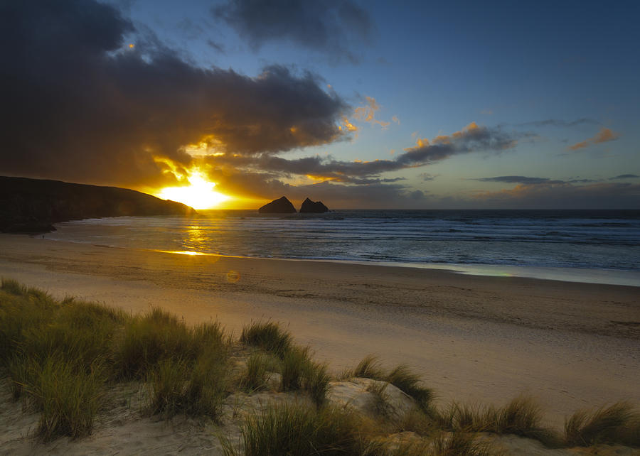 Holywell bay cornwall Photograph by Chris Smith