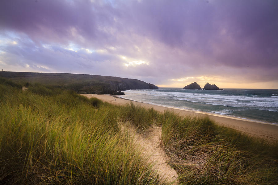 Holywell bay spectacular sunset Photograph by Chris Smith