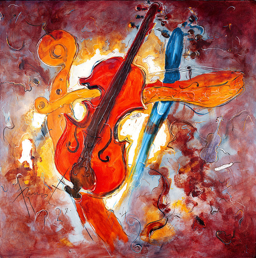 Homage to Stradivarius - Original for sale Painting by Bernard RENOT ...
