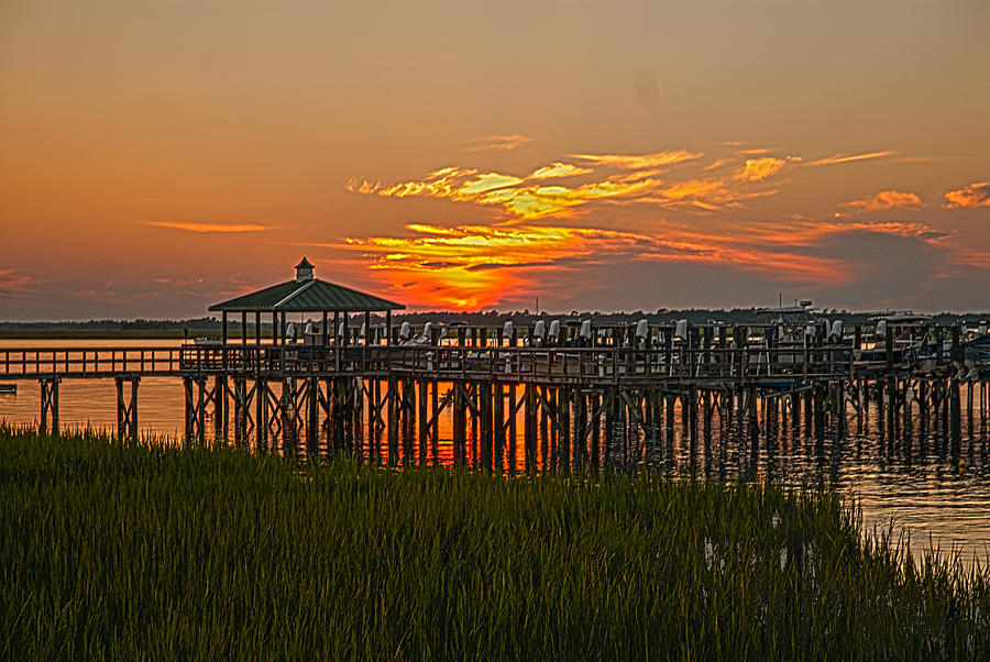 Sunset at the dock Photograph by Will Burlingham