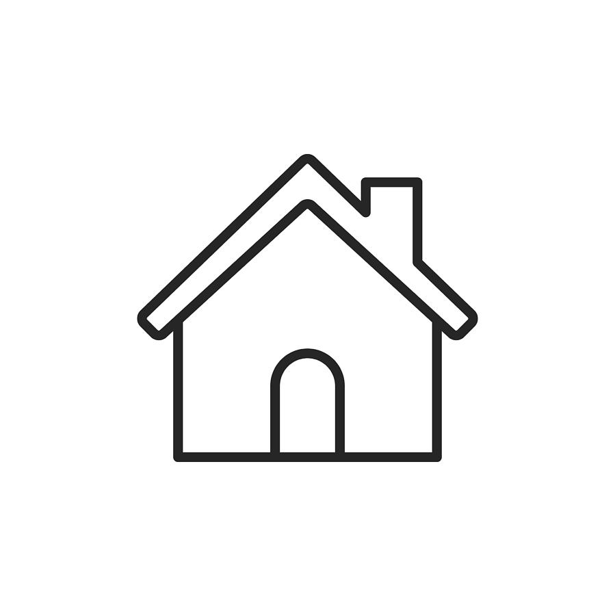Home Building Line Icon. Editable Stroke. Pixel Perfect. For Mobile and Web. Drawing by Rambo182