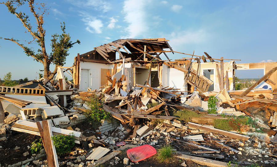 Home destroyed by tornado Photograph by Sshepard