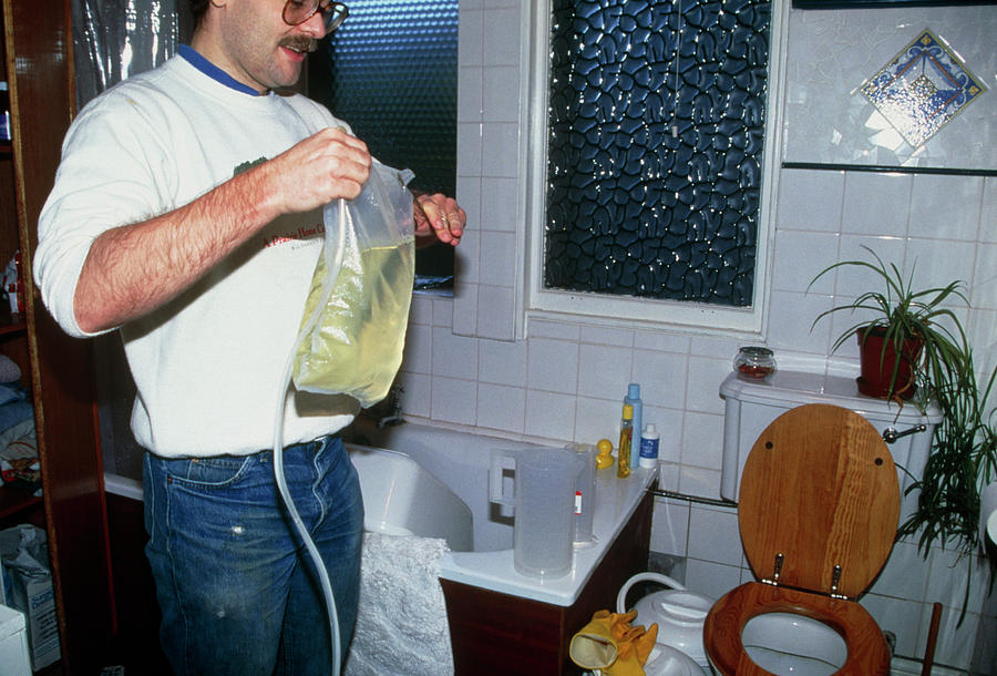 Home Dialysis Patient Disposing Of Waste Fluid Photograph by Science Photo Library Home Dialysis Patient Disposing Of Waste Fluid Photograph by Science Photo Library