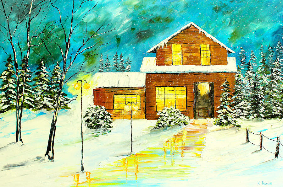 Home for Christmas Painting by Kevin  Brown