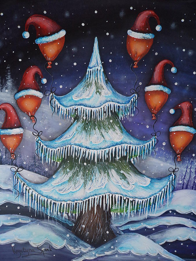 Home For Christmas Painting by Krystyna Spink