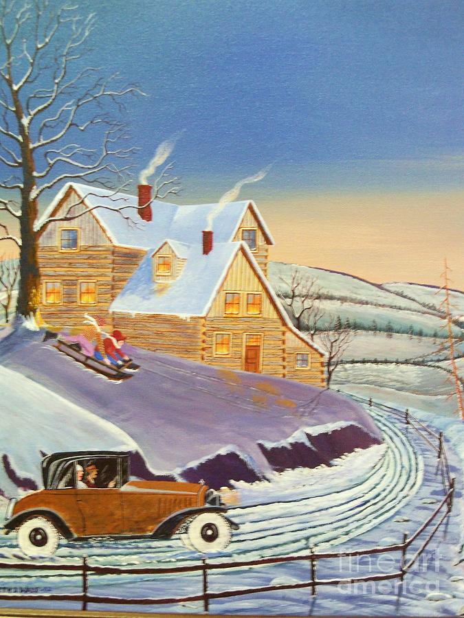 Snow Scene Painting - Home From The City by Seth Wade