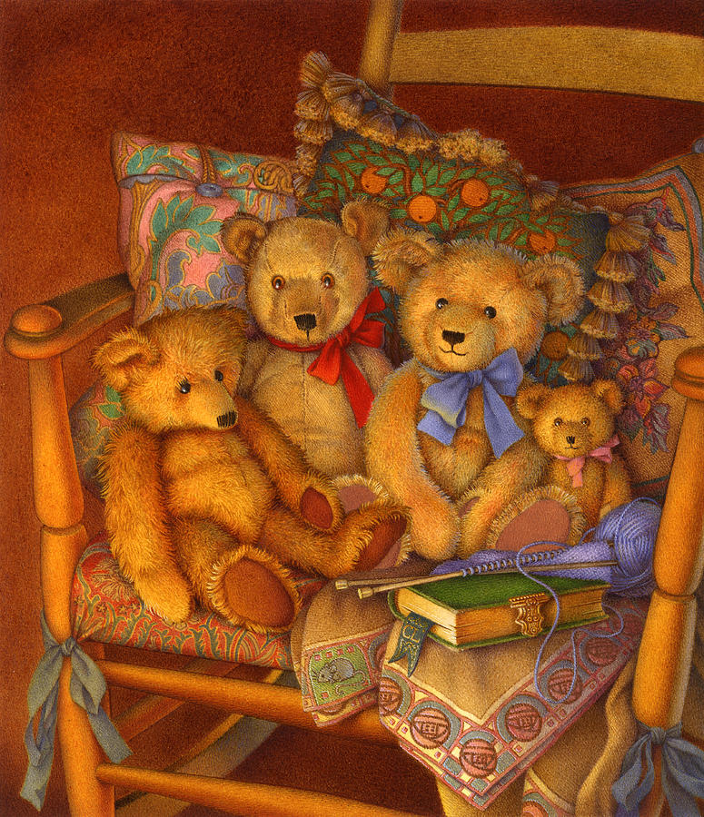Bear Painting - Home Is Where The Heart Is by Carol Lawson