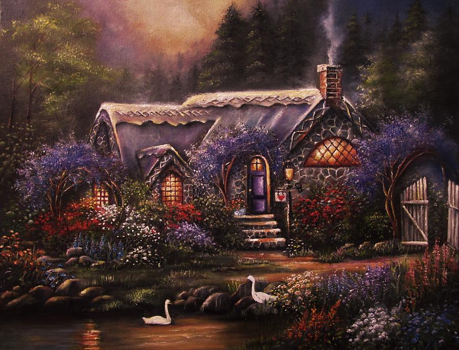 Nature Painting - Home is where the Heart is by Pamela Powers