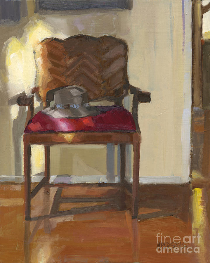 SOLD Home Is Where Your Hat Lies Painting by Nancy  Parsons
