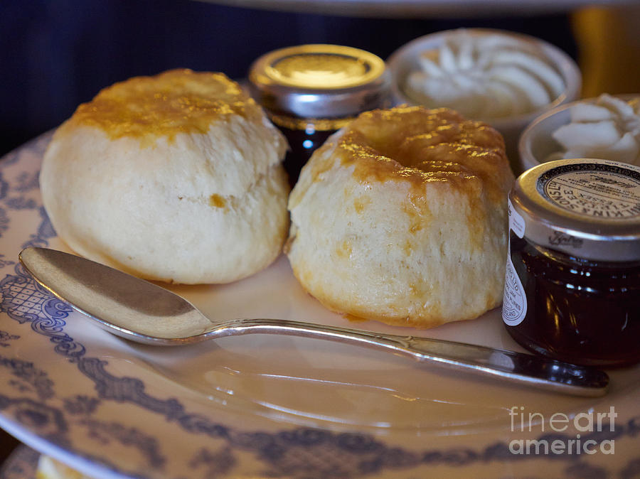 Home made scones with jam and cream for afternoon tea Photograph by Louise Heusinkveld
