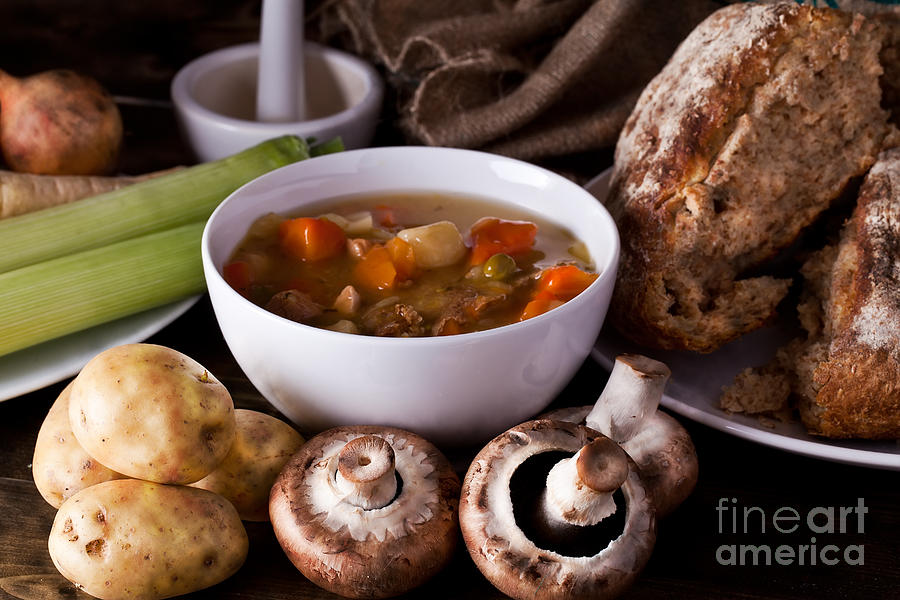 Home made soup and bread Photograph by Simon Bratt Photography LRPS