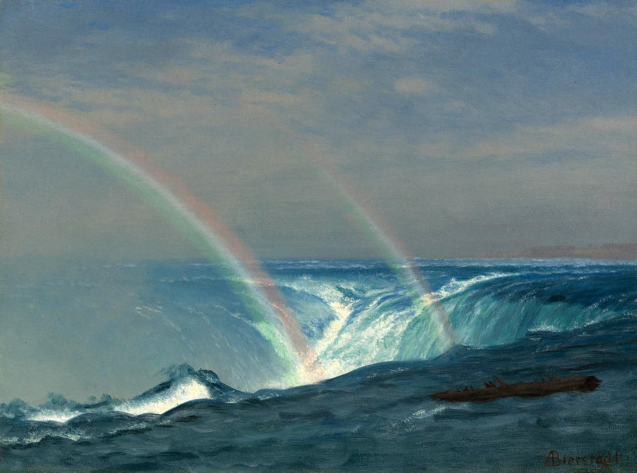 Home of the Rainbow. Horseshoe Falls. Niagara Painting by Albert Bierstadt